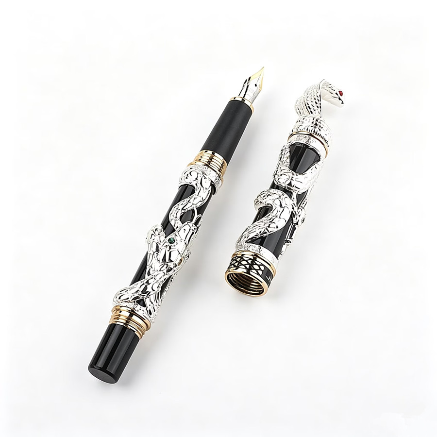 Vintage Collectible Pens - Jinhao Luxus 3D Schlangen-Prägung Füllfederhalter Metall