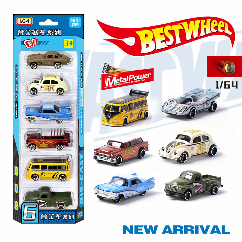 Vintage Collectible Toys - 1:64 Legierung Retro-Rennwagen 6-teiliges Set Oldtimer