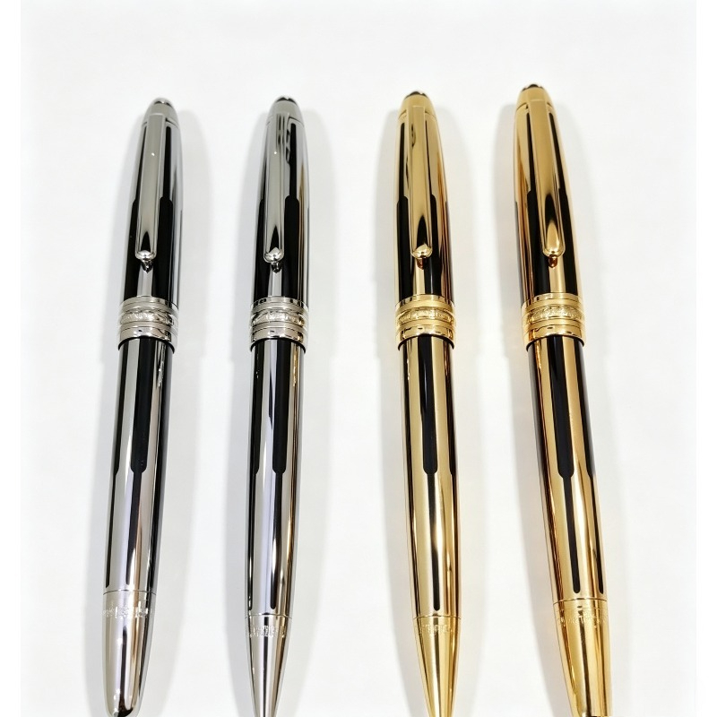 Vintage Collectible Pens - Günstiger Verkauf: Goldener MB163 Kugelschreiber, Schwarz,