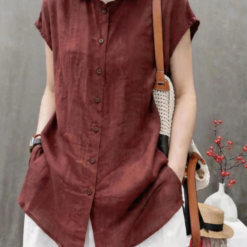 Büro-Damen Kurzarm-Bluse mit K – Vintage Collectible Buttons Bewertung und Preis